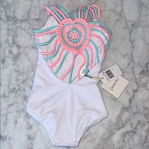 NWT Peixoto Kids Swimsuit with Pastel Accents 2Y
